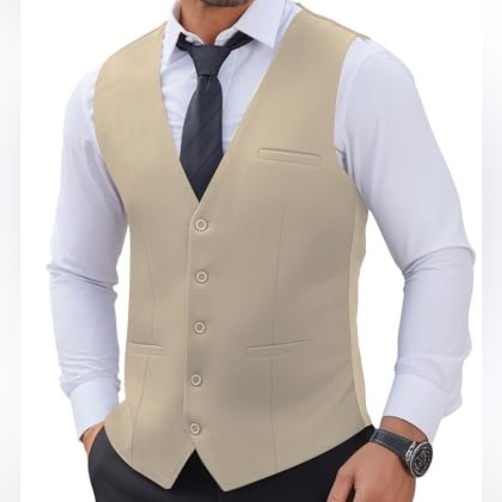 Mina Self Men's Sz XXL Suit Vests Business Casual Vest Lightweight Formal